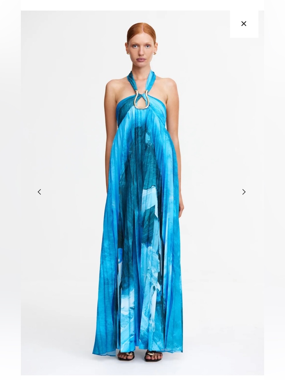Nwot -Unworn Acler Blue Halter Maxi Dress with Ring Detail